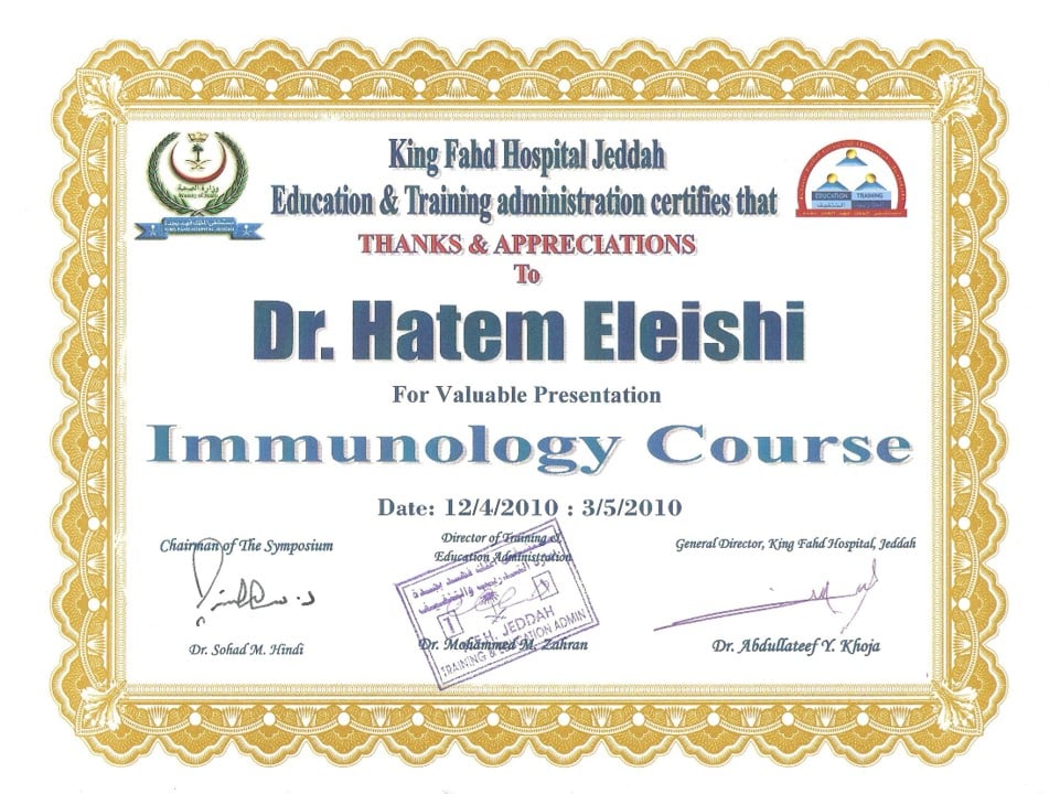 Dr hatem Medical Courses testimonial 2